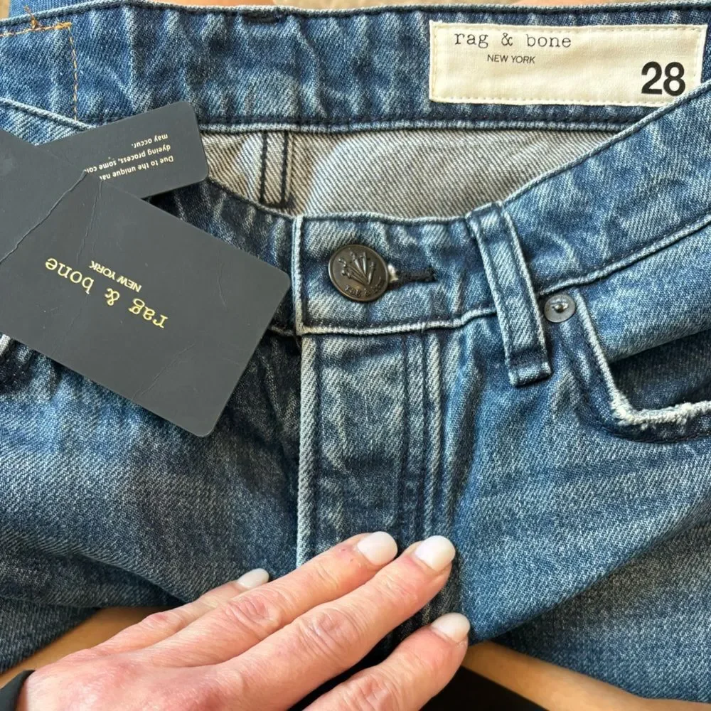 Rag & Bone Rachel Siesta Barrel Leg High Rise Button Fly Jeans Size 28 - Picture 3 of 6